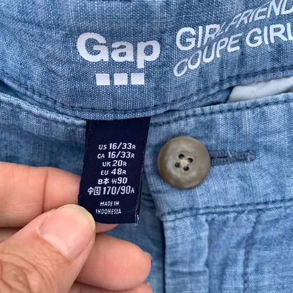 •GAP•Girlfriend Coupe Girlfriend•Ankle Length•Size 16/33•Chambray Linen-Look - Picture 5 of 7